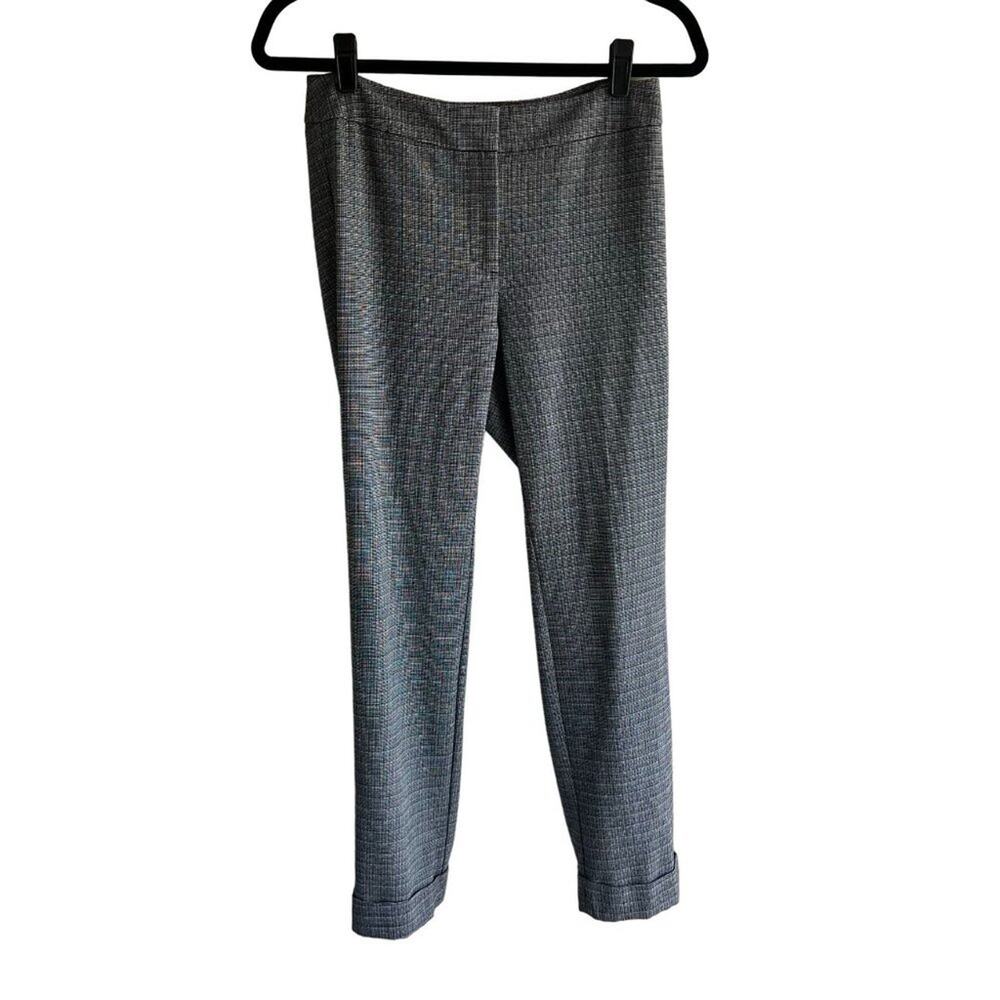 Ann Taylor women's black and white plaid cuffed dress pants 2